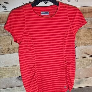 Lija Red Striped Athletic Top Size S